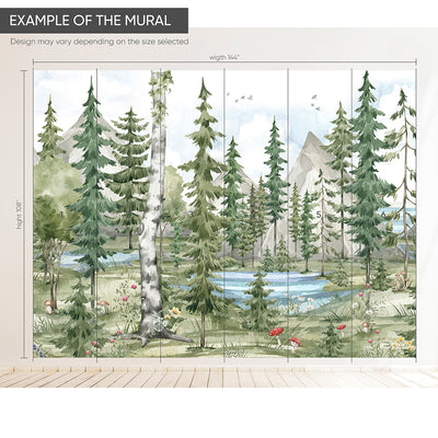 Lake, Forest & Mountains Wall Mural WM057