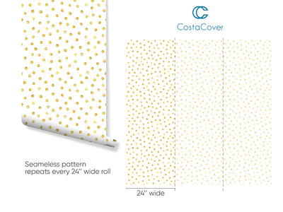 Gold Polka Dots Wallpaper CC099
