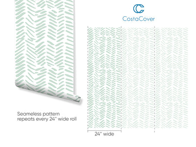 Herringbone Green Chevron Wallpaper CC020