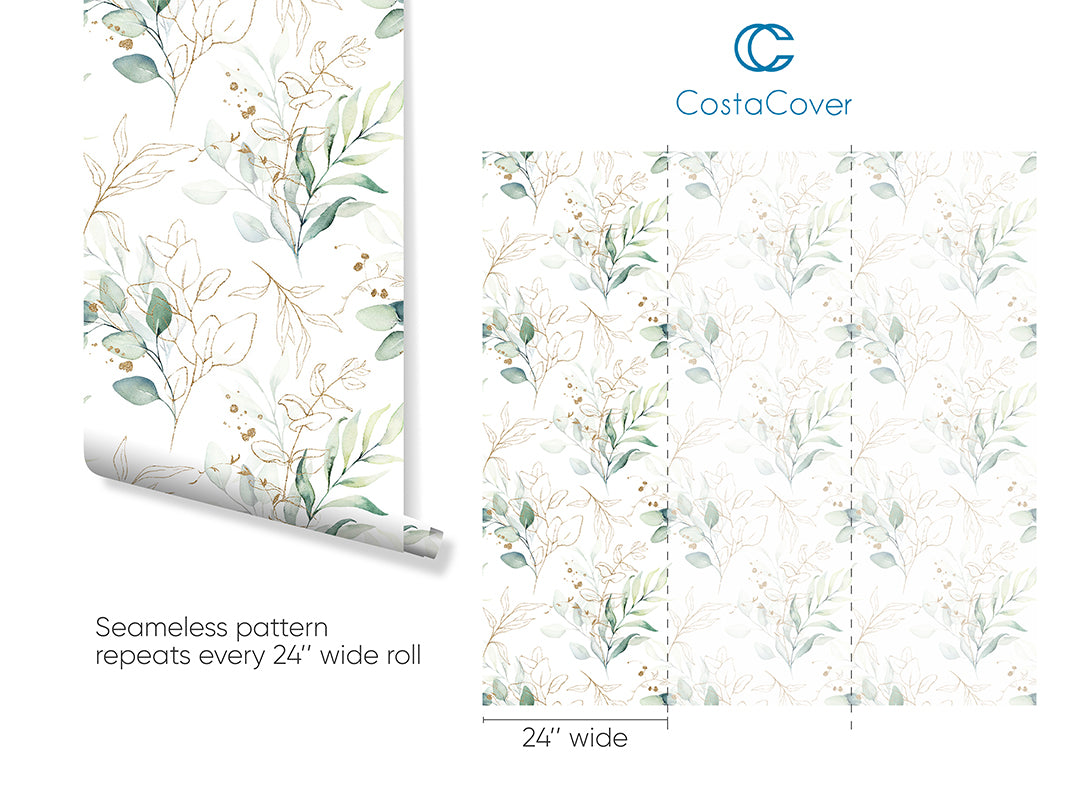 Green Eucalyptus Leaves Wallpaper CC228