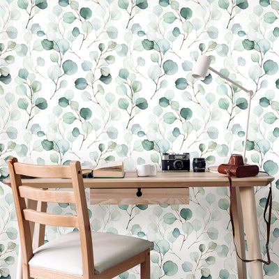 Watercolor Eucalyptus Leaves Wallpaper CC216