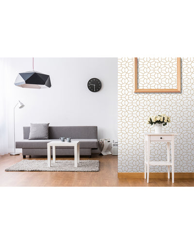 Gold Hexagon Removable Wallpaper | Wallpaper Floral | CostaCover