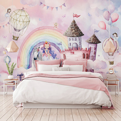 How to Transform a Kid's Room with Cute Rainbow Wallpaper
