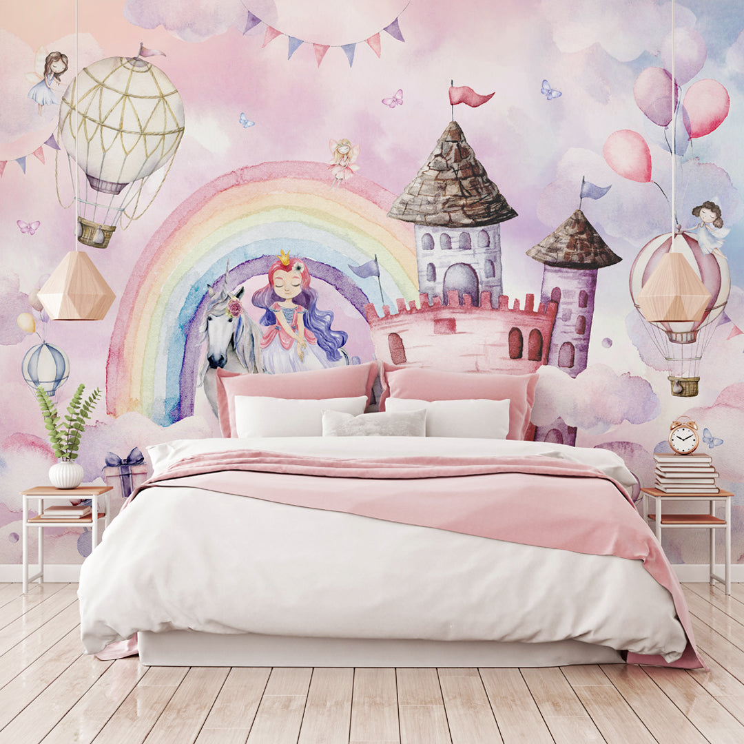 How to Transform a Kid's Room with Cute Rainbow Wallpaper