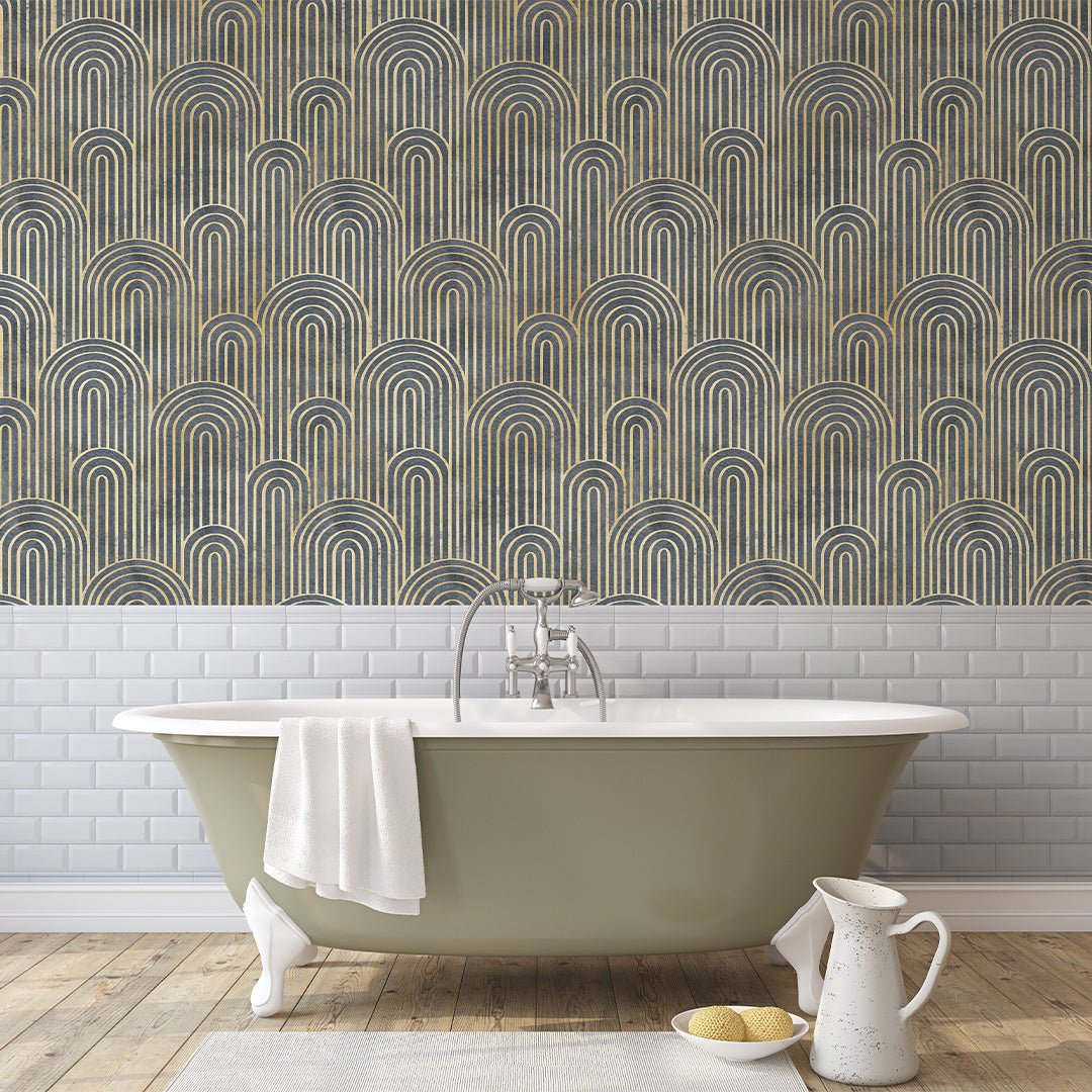 Art Deco Peel and Stick Wallpaper for Bathroom