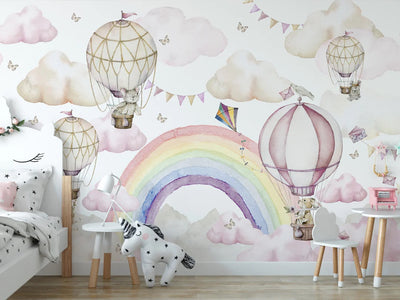 How to Transform a Kid's Room with Cute Rainbow Wallpaper