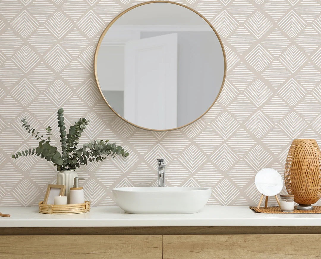 Small Bathroom: Space-Enhancing Removable Wallpaper Ideas