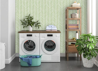 Effortless Laundry Room Upgrade: DIY Peel and Stick Wallpaper Project