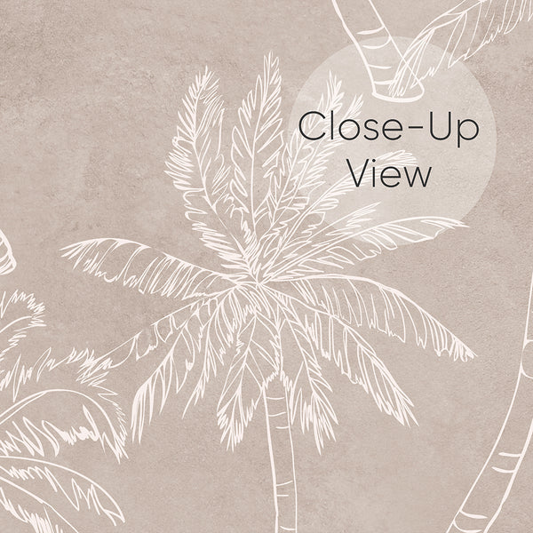 Beige Palm Tree Plaster Wallpaper A135