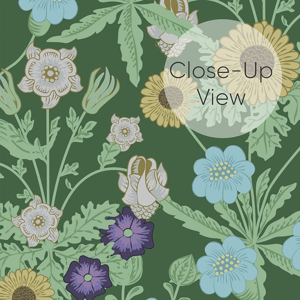 Colorful Wildflowers by Morris Wallpaper W128 - CostaCover - Peel and stick Removable Wallpaper - abstract floral - abstract wallpaper - accent wallpaper