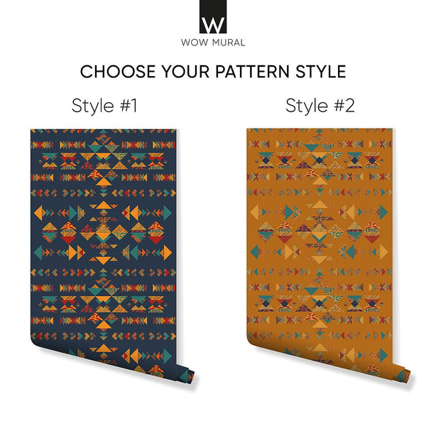 African Motifs Triangular Wallpaper W163 - CostaCover - Peel and stick Removable Wallpaper - abstract wallpaper - accent wallpaper - adhesive wallpaper