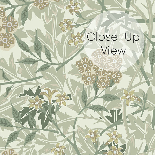 Olive Green Jasmine by Morris Wallpaper W108 - CostaCover - Peel and stick Removable Wallpaper - abstract floral - abstract wall art - abstract wallpaper