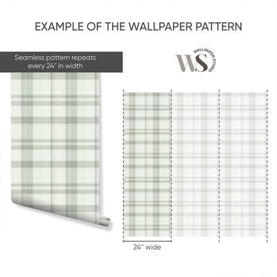 Green Plaid Wallpaper S010