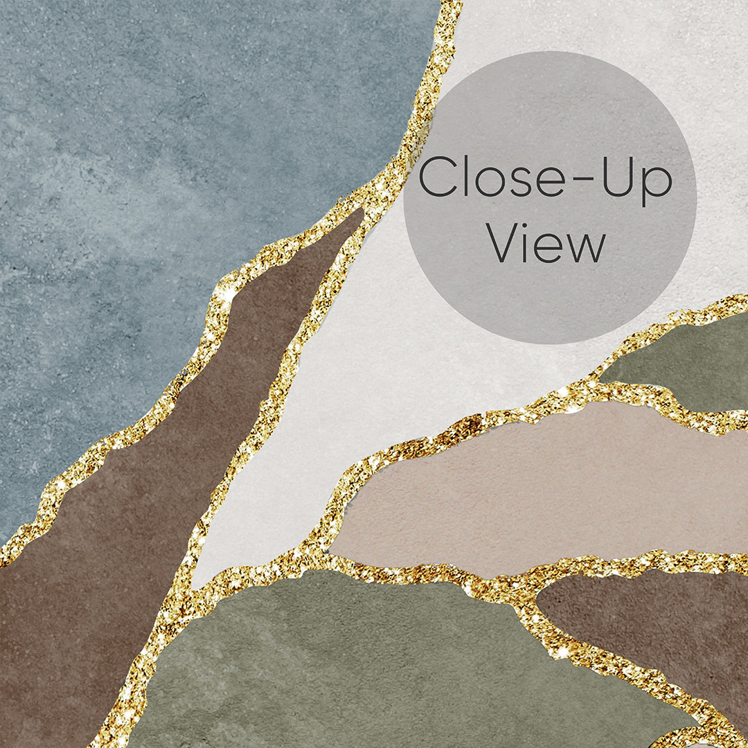 Green Brown Blue Abstract Leaf Wall Mural CCM212