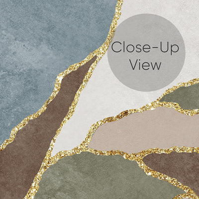 Green Brown Blue Abstract Leaf Wall Mural CCM212