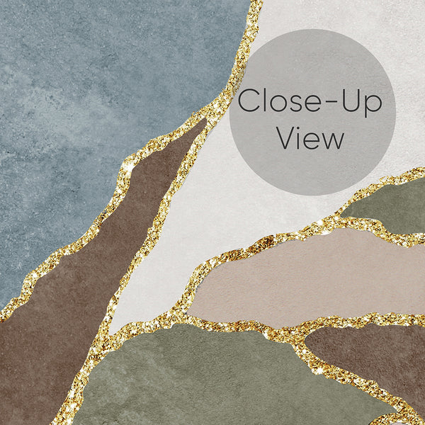 Green Brown Blue Abstract Leaf Wall Mural CCM212