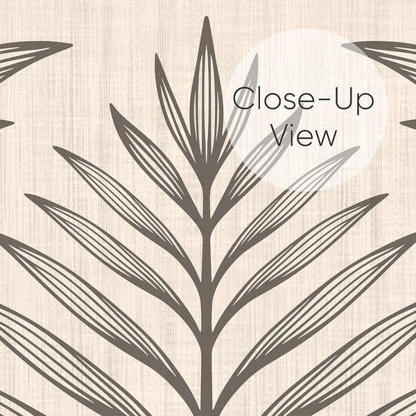 Beige Taupe Palm Leaves Wallpaper L052