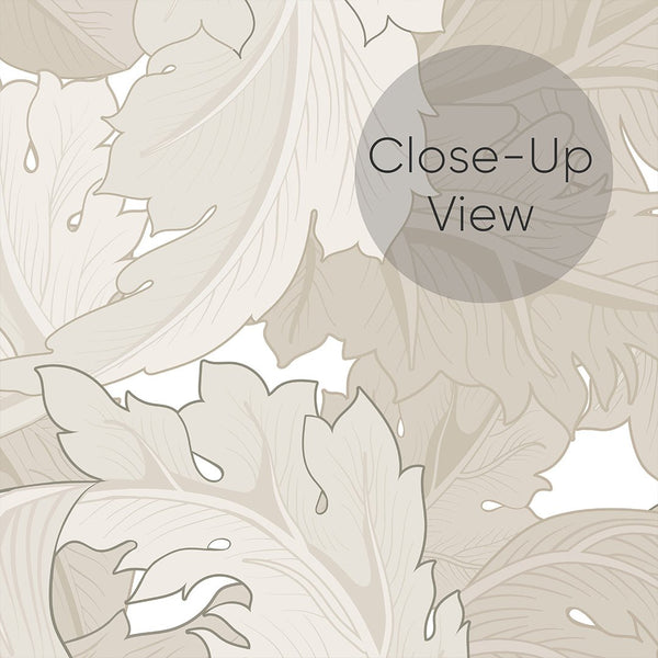 Beige Acanthus by Morris Wallpaper W118 - CostaCover - Peel and stick Removable Wallpaper - abstract floral - accent wallpaper - adhesive wallpaper