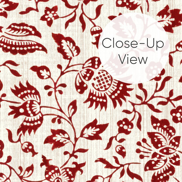 Red Vintage Flowers Wallpaper CC344 - CostaCover - Peel and stick Removable Wallpaper - accent wallpaper - adhesive wallpaper - bathroom wallpaper