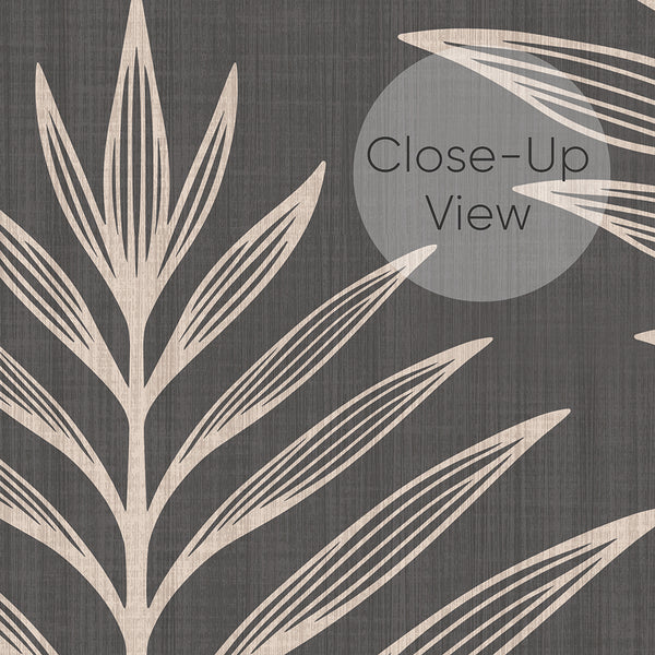 Dark Gray Palm Leaves Wallpaper L060
