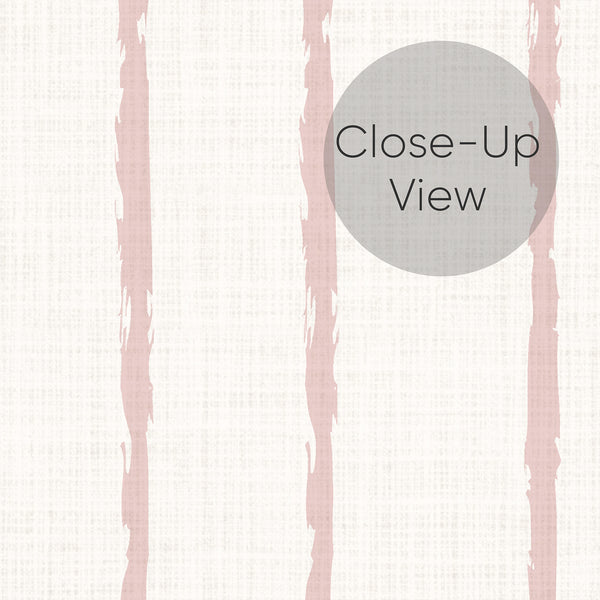 Soft, airy wallpaper with vertical stripes in dusty rose, creating a serene atmosphere in Japandi or wabi-sabi interiors.