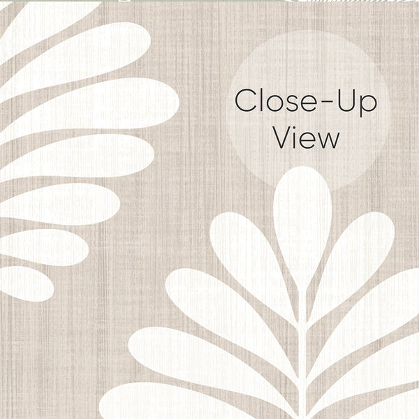 Beige Taupe Linen Leaf Wallpaper L040