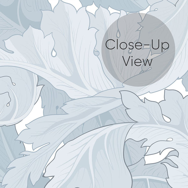 Blue Acanthus by Morris Wallpaper W120 - CostaCover - Peel and stick Removable Wallpaper - abstract floral - abstract wall art - abstract wallpaper