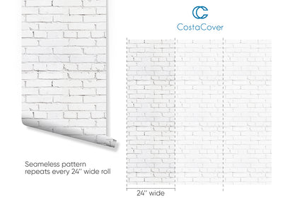 Industrial White Brick Wallpaper CC287