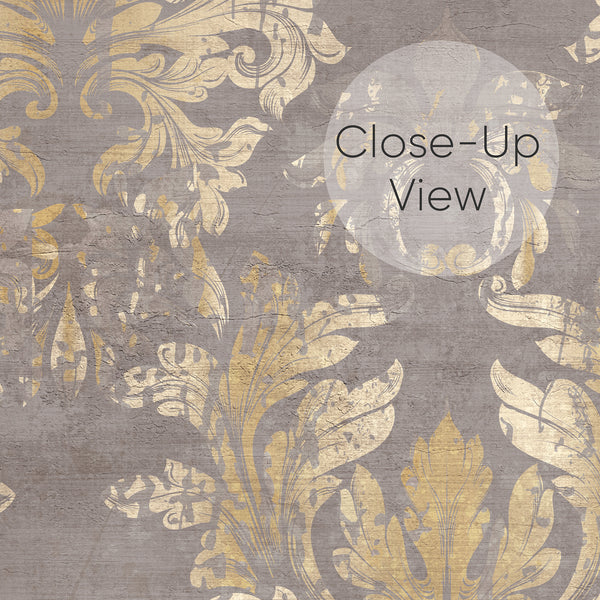 Gray Taupe Damask Wallpaper A154