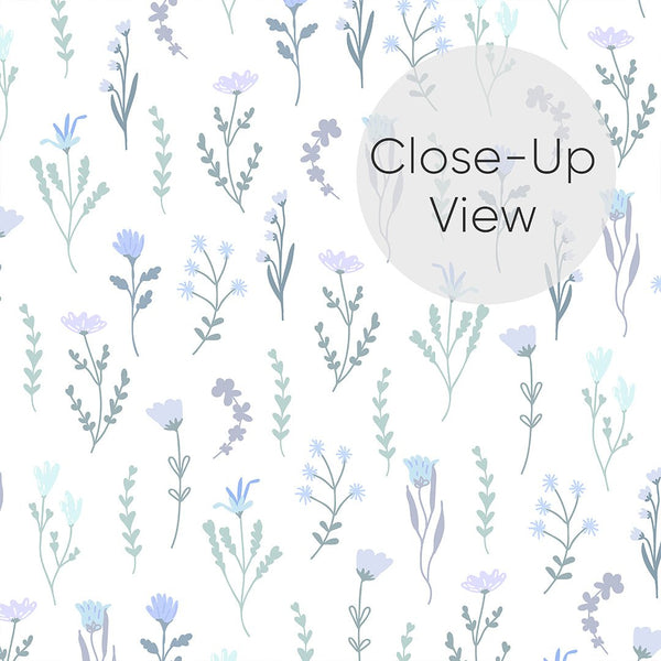 Blue Miniature Flowers Wallpaper S080 - CostaCover - Peel and stick Removable Wallpaper - accent wallpaper - adhesive wallpaper - aqua blue