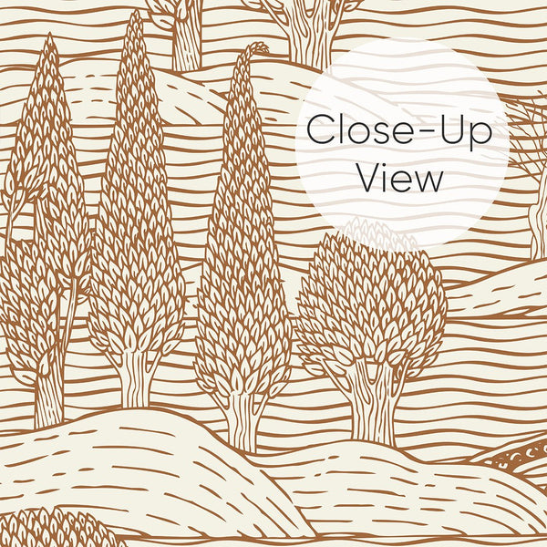 Beige Landscape Wallpaper CC351 - CostaCover - Peel and stick Removable Wallpaper - Abstract - abstract floral - abstract hills