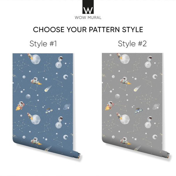 Pastel Blue Space Wallpaper W077 - CostaCover - Peel and stick Removable Wallpaper - accent wallpaper - adhesive wallpaper - aqua blue