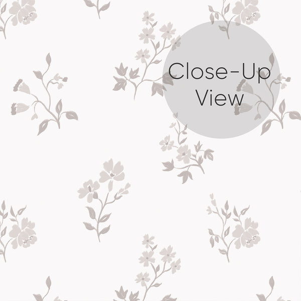 Neutral Farmhouse Floral Wallpaper CC369