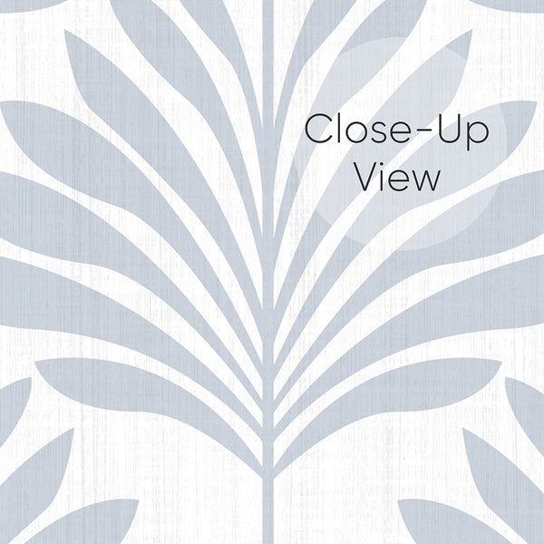 Dusty Blue Coastal Leaves Wallpaper L066