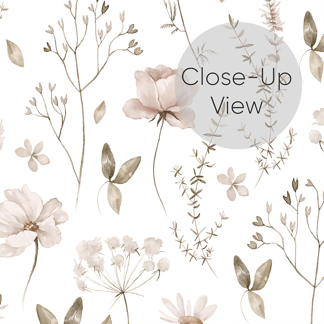 Neutral Floral Wallpaper S065