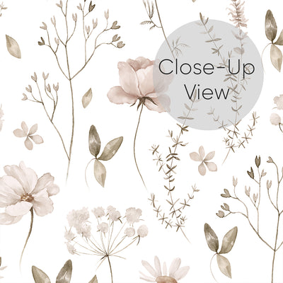 Neutral Floral Wallpaper S065