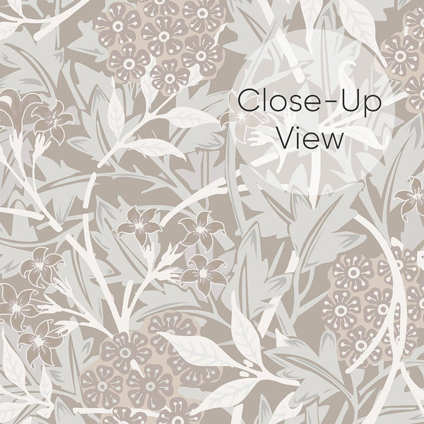 Beige & Brown Jasmine by Morris Wallpaper W105 - CostaCover - Peel and stick Removable Wallpaper - abstract floral - abstract wall art - abstract wallpaper