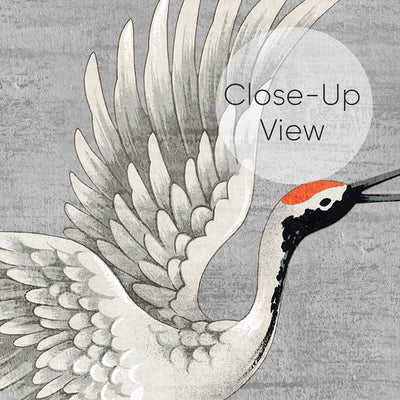 Flying Gray Japanese Cranes Wall Mural WM114