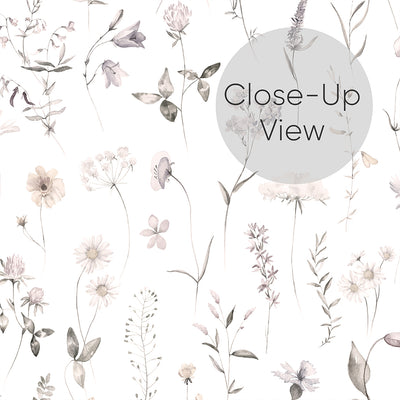 Tiny Neutral Wildflowers Wallpaper S064