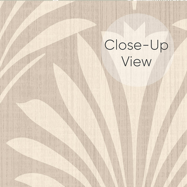 Beige Taupe Botanical Leaves Wallpaper L023