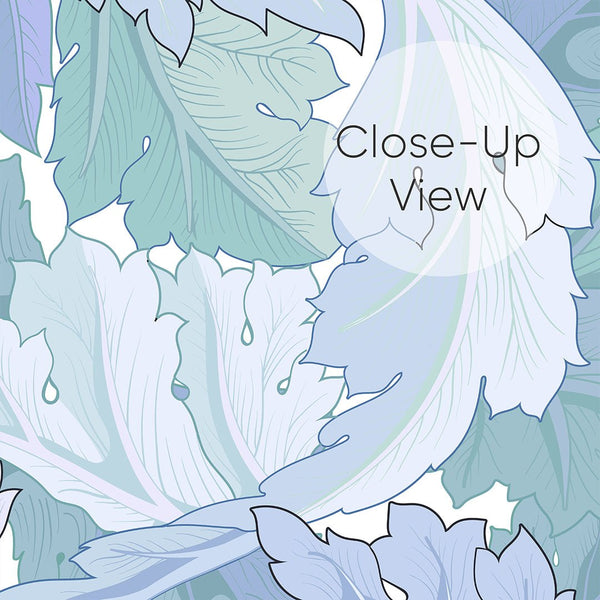 Blue & Mint Acanthus by Morris Wallpaper W124 - CostaCover - Peel and stick Removable Wallpaper - abstract floral - abstract wallpaper - accent wallpaper