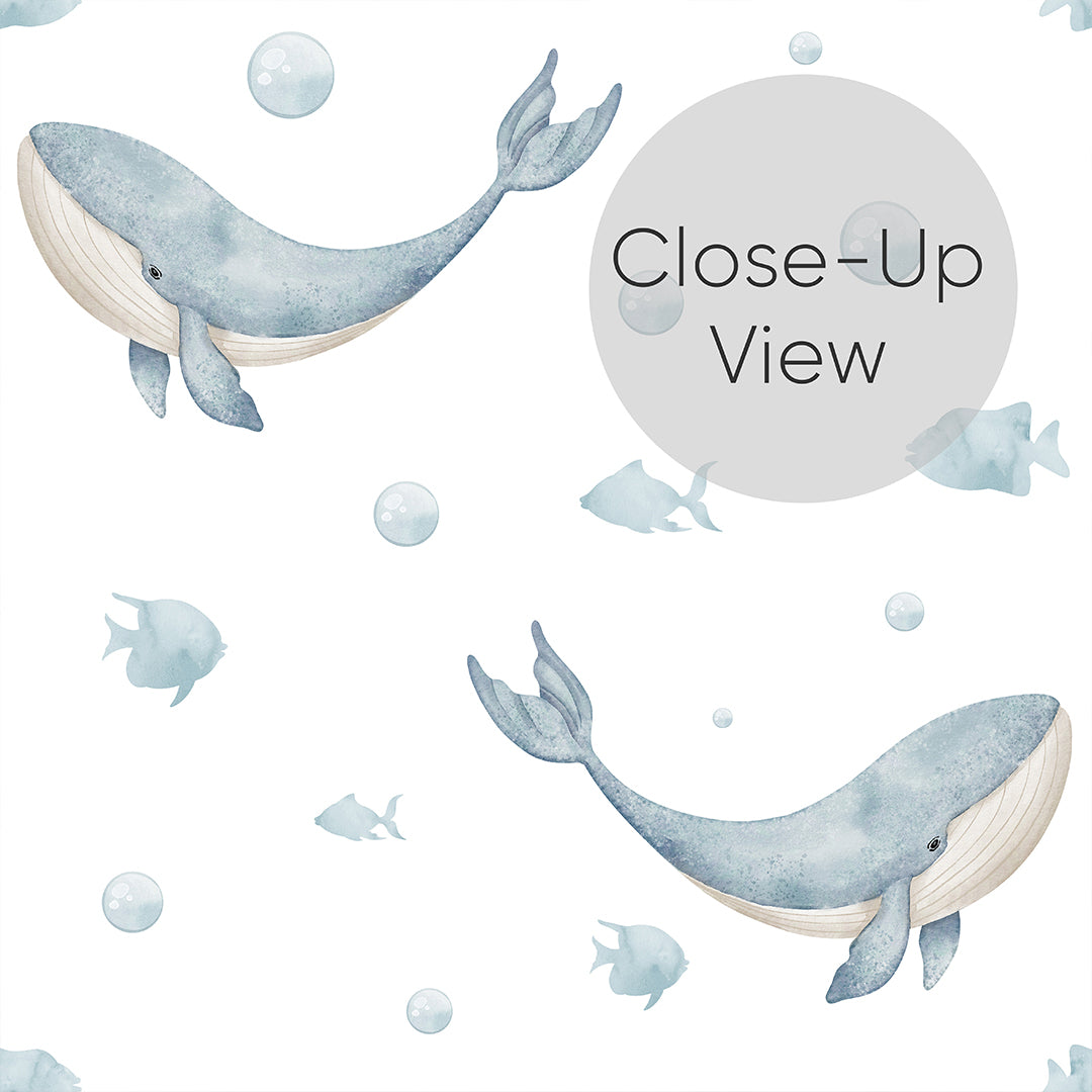 Blue Tiny Whales Wallpaper S085