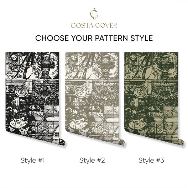 Architecture Sketches Wallpaper CC314 - CostaCover - Peel and stick Removable Wallpaper - Abstract - Abstract Labyrinth Lines - abstract lines