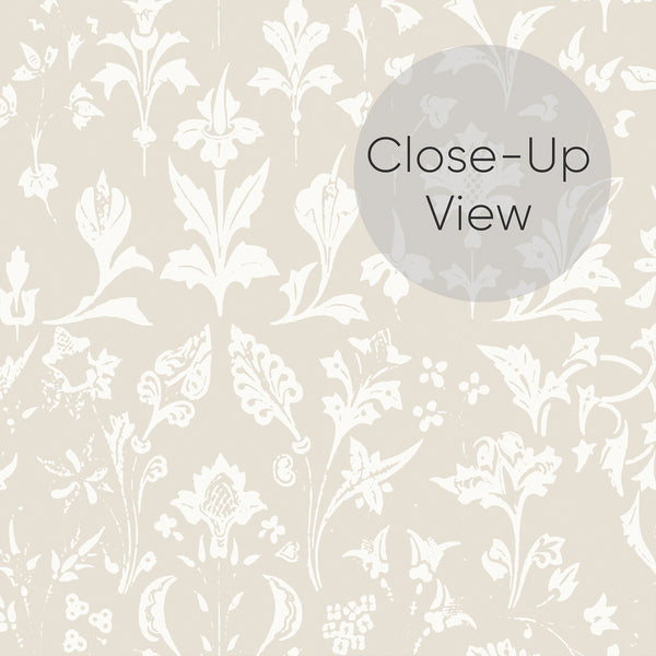 Beige Floral Toile Wallpaper CC366