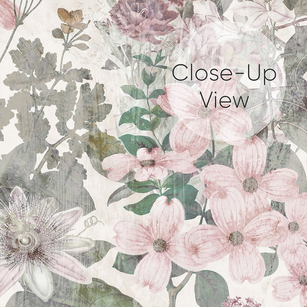 Pink Vintage Flowers Garden Wall Mural SM042 - CostaCover - Peel and stick Removable Wallpaper - abstract floral - abstract wallpaper - accent wallpaper