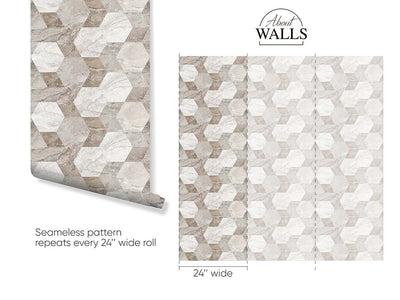 Marble Honeycomb Mosaic Wallpaper A021