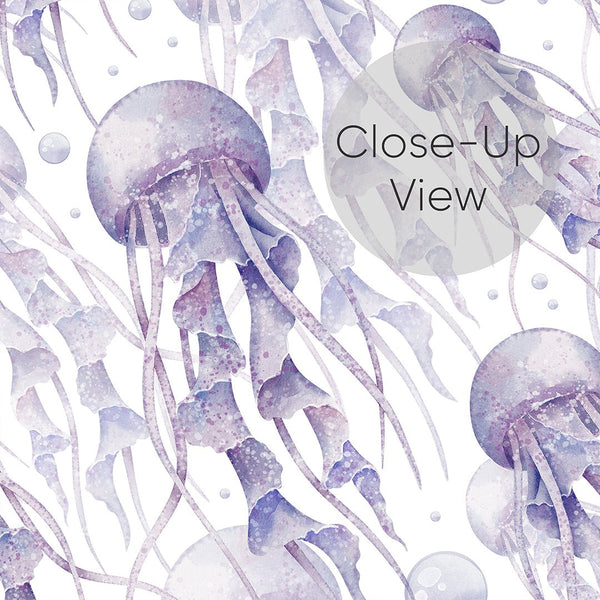 Purple Tiny Jellyfish Wallpaper S089 - CostaCover - Peel and stick Removable Wallpaper - accent wallpaper - adhesive wallpaper - baby bedroom
