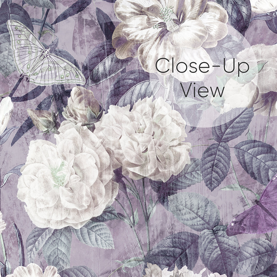 Purple Vintage Flower Garden Wall Mural SM048