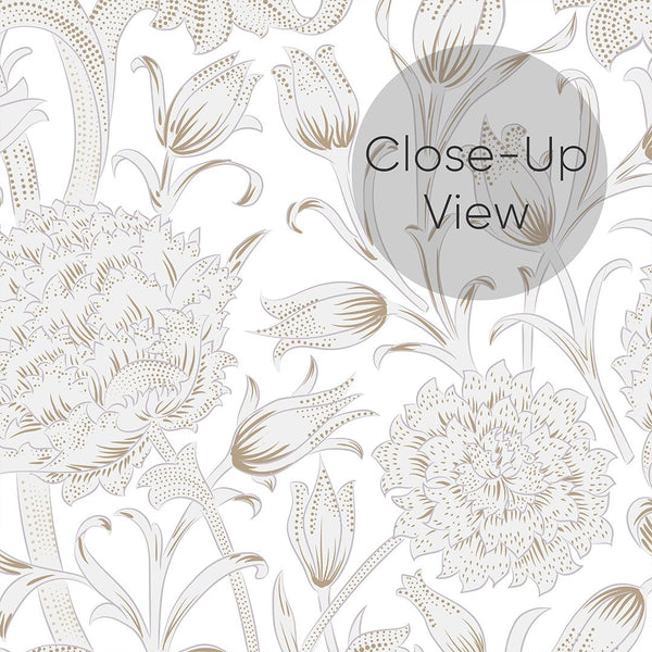 Beige Wild Tulip by Morris Wallpaper W110 - CostaCover - Peel and stick Removable Wallpaper - abstract floral - abstract wallpaper - accent wallpaper