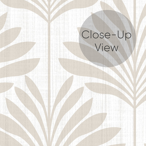 Neutral Beige Coastal Leaves Wallpaper L062